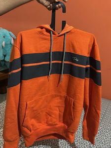 Orange Striped Hoodie