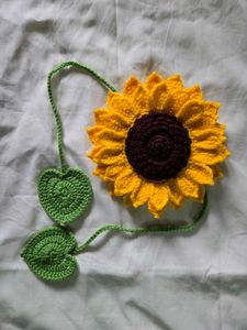 Crocheted Sunflower curtain tie