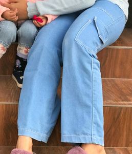 Light Blue Cargo Denim Pants