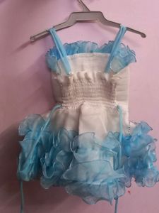 Blue Flower Girl Dress