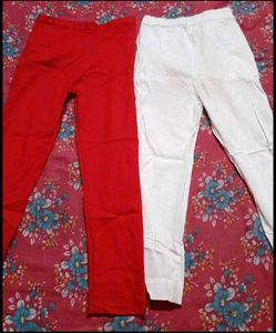 Cotton pencil pants Red & White