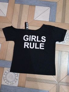 Girls Rule Black Graphic Tee