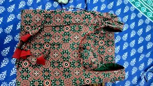 Ajrakh printed kurta with lining