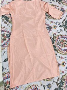 W Women Peach Pink Festive Kurta Size 8