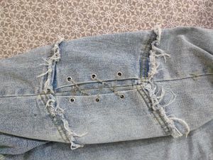 Light Wash Distressed Flare Jeans