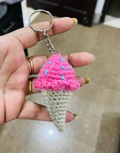 Cute Ice Cream Cone Keychain