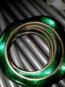 Sparkling Emerald Bangles
