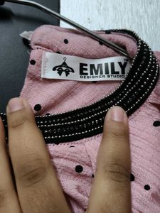 Chic Pink Polka Dot Ruffle Top