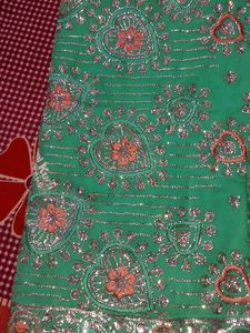Party Wear Saree With Stitched Blouse