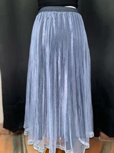 Sparkly Blue Tulle Midi Skirt