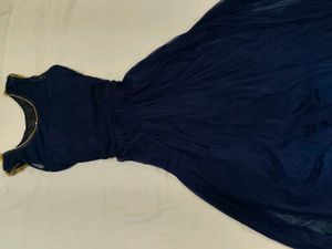 Elegant Embroidered and stone work Navy Blue Gown