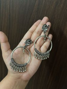 Boho Peacock Hoop Earrings