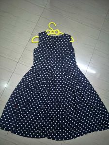 Navy Blue Polka Dot Dress.