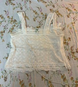 White Embroidered Cottagecore Top