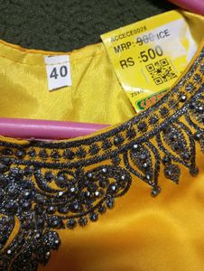 Elegant Yellow Embellished Dress.Adi Affer.