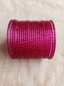 Jelly Rani colour glass bangles 24 pis