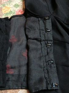 Black Blouse with Red Trim