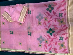 Pink Floral Saree with Blouse