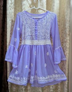Lavender Chikankari Kurta