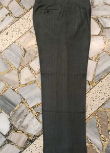 Men's Grey Striped Formal Trousers