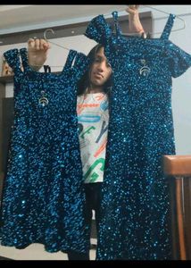 Sparkly Blue Cold Shoulder Dress