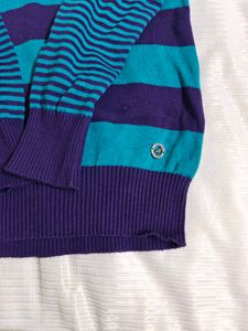 Purple &amp; Teal Striped Hoodie