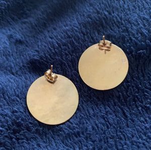 Gold Textured Round Earrings