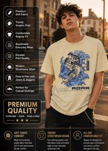 Graphic Art T-Shirt: Samurai &amp; Tiger Design