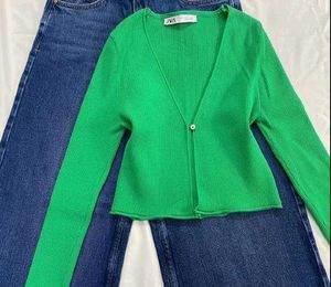 Zara Green Knit Cardigan
