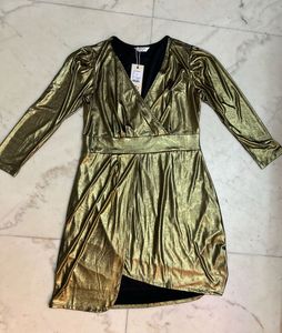 Shimmery Gold Mini Dress