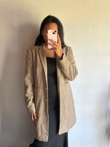 Classic Beige Tweed Blazer
