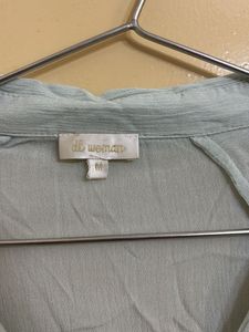 Sea green Collared Button-Up Shirt