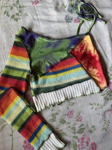 Patchwork Tie-Dye Crop Top