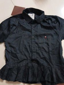 Stylish Black Peplum Shirt
