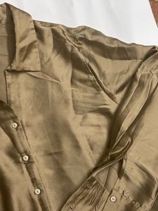 Satin Button-Up Shirt
