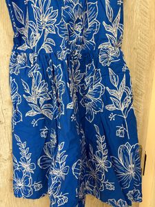 Blue Floral Print Mini Dress