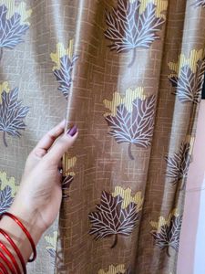 Stylish Leaf Print Curtains