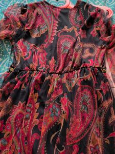 Bohemian Paisley Print Sheer Maxi Dress