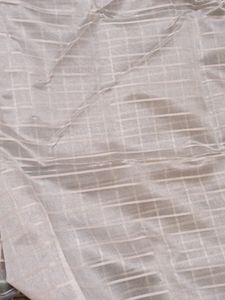 Grey Colour Checked Saree