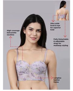 Multiway Enamor Padded Wired Balconette Bra 34B