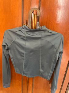Blue Cropped Workout Jacket