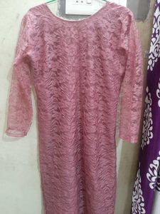 Elegant onion  Pink Lace Dress