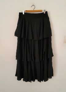 Black Layered Long Skirt (Women's)