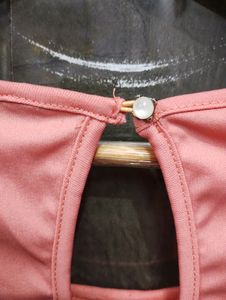 Mess Net Peach Top With Linning