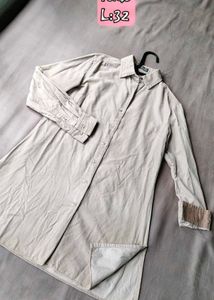 velvet Classic Beige Longline Shirt