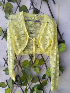 Yellow Chic Lace Shrug