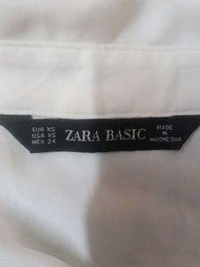 Zara Off-White Long Sleeve Button Shirt