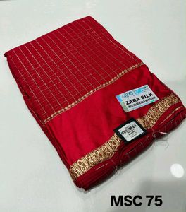 Elegant Red Zara Silk Saree