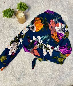 Multicoloured Floral Crop Top
