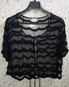 ROMAN Black Beaded Bolero Jacket